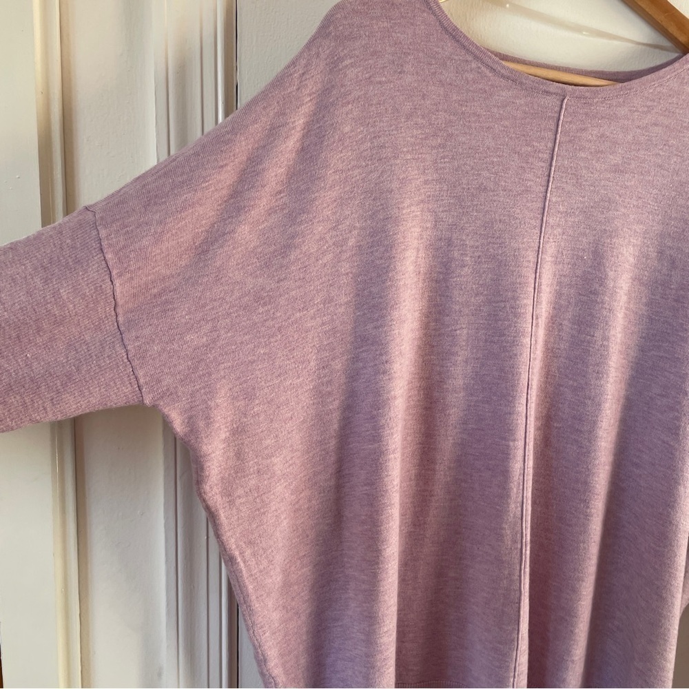 Chico’s Center Seam Lavender Pastel Spring Cotton Cashmere Blend Sweater 3 XL - Picture 5 of 6